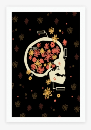 Terminal Daydream Flower Skull Poster