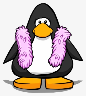 Pink Feather Boa From A Player Card - Club Penguin Pink Boa