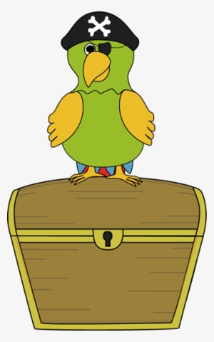 With Parrot Person On The First Day - Pirate Chest Clip Art