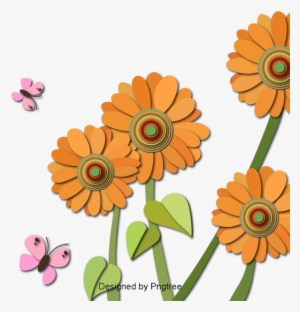 Beautiful Cartoon Lovely Hand Painted Paper Cut Flowers - Autumn