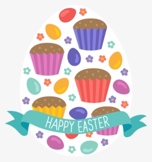 Easter Egg Cake Clip Art - Happy Easter Cupcake Clipart