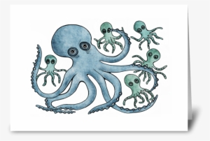 Octopus Greeting Card - Happy Fathers Day Octopus