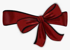 Red Bow With Black Edge Clipart - Dark Red Bow Clipart