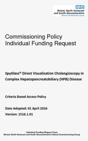 Policy For Spyglass® Direct Visualisation Cholangioscopy - Bristol
