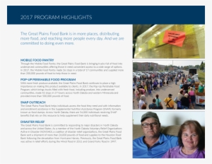 2017 Program Highlights 2017 Program Highlights The - Food