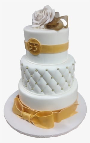 Sophisticated Gold And White Cake - Gold And White Cake Png