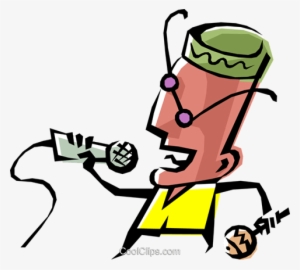 Cool Jazz Singer Royalty Free Vector Clip Art Illustration - Boxing