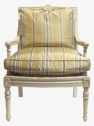 Louis Xvi Style Square Back Arm Chair Front View - Louis Xv Furniture