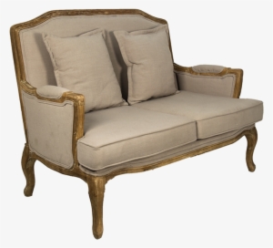 Louis Beige Linen Loveseat 2