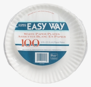 Aspen Easy Way Paper Plates, White, 9 Inch - 100 Plates