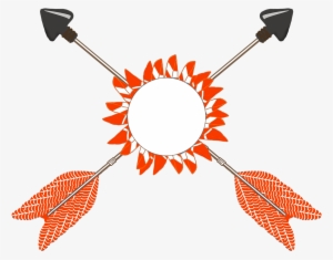 Orange Red Tribal Arrows Clipart - Crossed Arrows Clipart Color