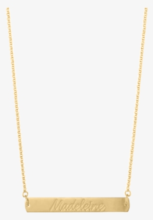 Custom Horizontal Bar Necklace Custom Gold Brass Capsuljewelry - Chain