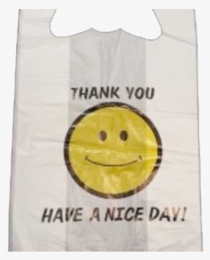 1/6 Happy Face, Heavy - Thank You Smiley T-shirt Bags - 11.5 X 6.5 X 22 - 800