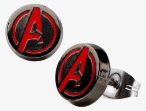 Marvel Avengers Logo Png - Avengers Logo Round Stud Earrings