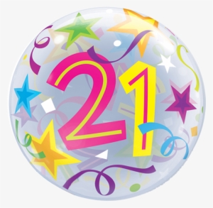 22" Single Bubble Age 21 Brilliant Stars Balloon