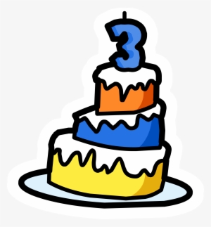 3rd Anniversary Cake Pin - Pins De Club Penguin