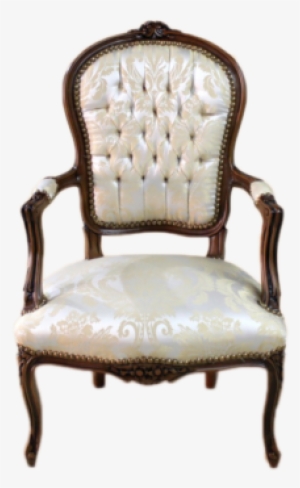 Armchair Of Louis Xv Brown Frame, Biege Royal Flowers - Louis Quinze