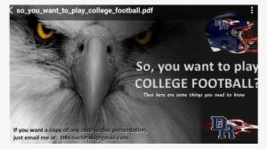 So You Want To Play College Football