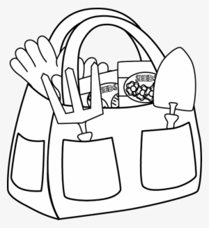 Black And White Gardening Bag Clip Art - Gardening Clipart Black And White Png