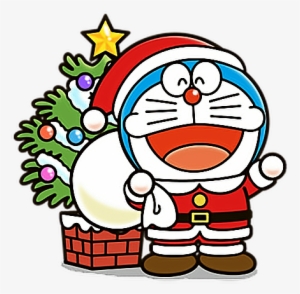 Doraemon Merrychristmas Christmas Santaclaus Chirstmas - Drawing Of Christmas Doraemon