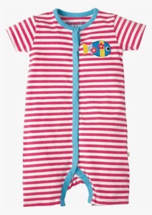 Red And White Striped Baby Romper - เสื้อ คอกลม แขน สั้น ลาย ขวาง