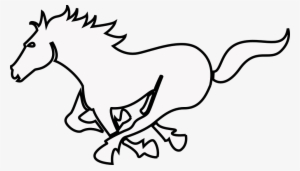Stallion Clipart Horse Outline - Outline Of A Horse Running