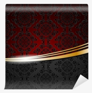 Vintage Ornament On Red/black Background, Shiny Golden - Wallet