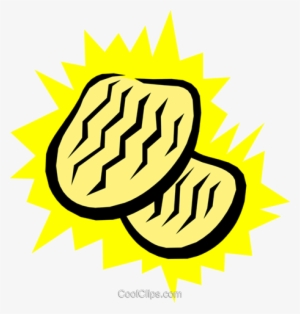 Potato Chips Royalty Free Vector Clip Art Illustration - Emblem