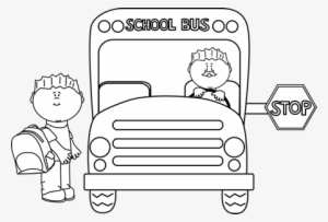 Black And White Child Getting On A School Bus Clip - School Bus Clipart Black And White Png