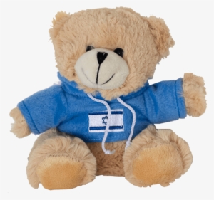 Endearing Fluffy Brown Teddy Bear Wearing A Blue Shirt - Israel