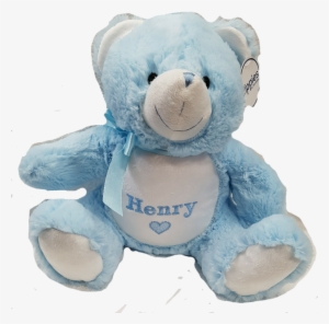 Personalised Pale Blue Teddy Bear Embroidered With