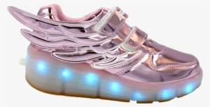 Galaxy Led Shoes Light Up Usb Charging Rolling Wings - Pink Shoes Transparent