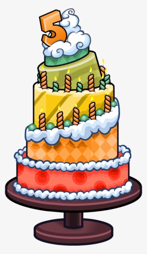 5th Anniversary Party Cake - Cards Decoration Happy Birthday