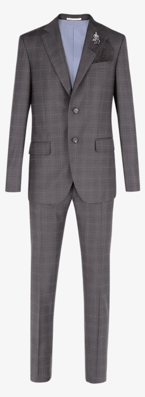 Prince Of Wales Macro Checked Wool Suit - Suit