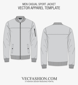 Men Casual Sport Jacket - Long Bomber Jacket Template