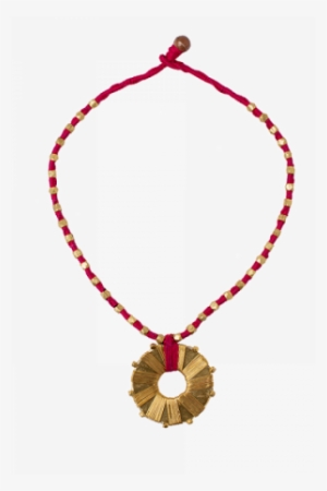 Dhokra Red Necklace With Round Golden Pendant - Glutathione Localization In Cells