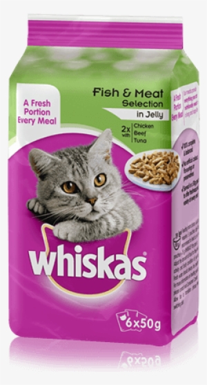 Whiskas® Pouch Fish & Meaty Selection In Jelly 6 X - Whiskers Cat Food Pouches