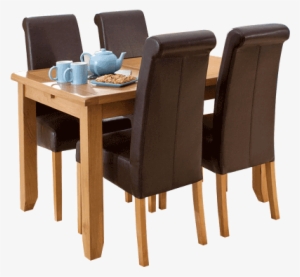 Toronto Oak Dining Table With 4 Chairs - Kitchen & Dining Room Table