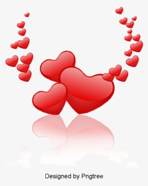 Wreath With Red Hearts, Wedding, Festive, Love Png - Portable Network Graphics