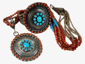 Lee Brown Native American Navajo Signed Sterling Turquoise - Navajo Necklace