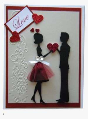 Valentines Day Couple Love Card - Handmade Card For Valentine's Day