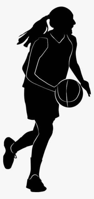 Girl Basket Baller Silhouette Sticker - Jugadora De Baloncesto Dibujo