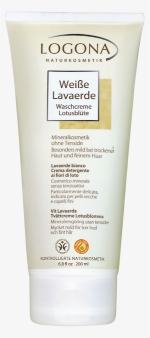 White Kaolin Lotus Flower Wash Cream - Logona Natural Body Care Hair Care - Mineral Hair Cleansers