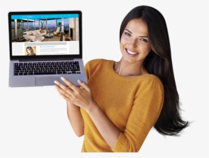 Real Estate Virtual Assistants - Woman With Laptop Transparent