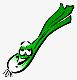 Vector Illustration Of Anthropomorphic Scallion Onion - Green Onions Cartoon