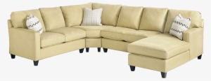 U Shaped Sectional Sofa With Conical Block Legs - Couch