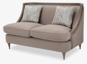 1perfectchoice Modern Haze Finish Wooden Legs Taupe - Michael Amini St-dalls25-gsn-200 Dallas Loveseat, Haze