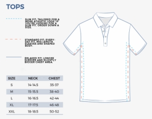 Tops Sizing Chart - Active Shirt
