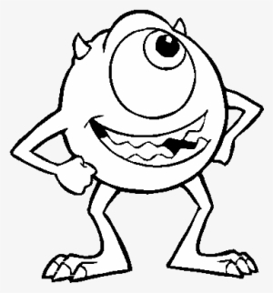 Monster Inc Png Black And White Transparent Monster - Mike Monsters Inc Coloring Pages