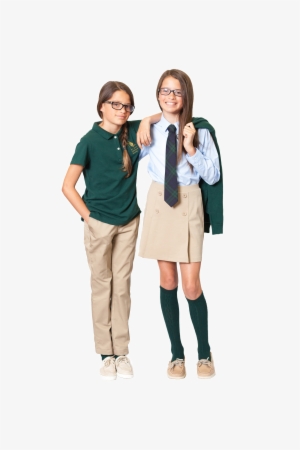 Chapel Dress Day - Green And Tan School Uniform